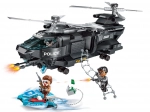 Qman Police Battle Force Geheime Mission Adler – Polizeihubschrauber mit Scooter und Minifiguren