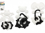 Beißring Tiere mit Anhängern, schwarz-weiß, 9 cm