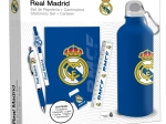 Geschenkset REAL MADRID – Flasche 650 ml, Notizblock und Kugelschreiber