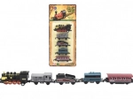 Zug mit Waggons, 5 Stk., Metall/Kunststoff, 8 cm, mit Rückziehmotor