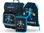 BAAGL 3 SET Ergo Minecraft Blue Axe: Schulranzen, Federmäppchen, Beutel
