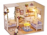 Holz-Puppenhaus Retro – DIY-Modell mit LED, 13 cm