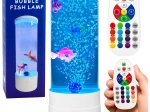 Dekorative LED-Nachtlampe im Aquarium-Design mit Fischen RGB (16 Farben), weiß, USB