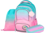 Schulset OXYBAG OXY NEXT Ombre Pink – Rucksack, Federmäppchen und Beutel