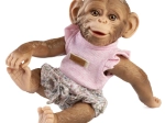 Guca realistische Affenbaby-Puppe mit Vinylkörper 32 cm