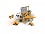 Passagierflugzeug mit Frachtraum und 3 Autos 1:64