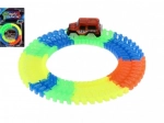 Leuchtende flexible Rennstrecke mit batteriebetriebenem Auto, 57 Teile, 72 cm