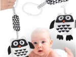 Kontrastreiches hängendes Eulen-Rasselspielzeug für Babys