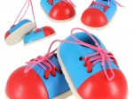 Holzschuhe zum Schnürsenkelbinden lernen, 2 Stk.