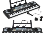 Großes elektronisches Kinder-Keyboard mit Mikrofon und Stromversorgung, 61 Tasten