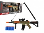 Kinder-Maschinenpistole für Schaumstoffpfeile mit Licht, Sound und Vibration – 60 cm, 12 Pfeile