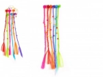 Haarklammern und Clips mit bunten Zöpfen, 30 cm, 6 Stk.