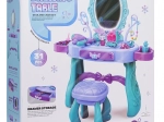 Magischer Kinderschminktisch mit violetten Details und Hocker