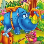 Holzpuzzle Arbeitendes Nashorn 16 Teile