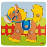 Goki Holz-Steckpuzzle Pferd, 5 Teile