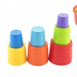 Kunststoff-Stapel-Pyramide aus Bechern, bunt, 7 Teile