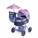 Klapbarer Puppenwagen mit Sonnenschirm und Tasche Magic Bubble 60 cm