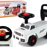 Kinderrutschauto mit Rückenlehne und Hupe weiß