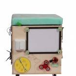 3-in-1 Montessori-Manipulationswürfel / Hocker mit Sitz und Rollen