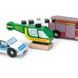Le Toy Van Set aus hölzernen Rettungsfahrzeugen