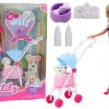 Puppe Anlily mit Hund im Wagen