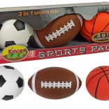 Set aus weichen Sportbällen 3-in-1 – Fußball, Basketball und Baseball