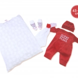 Kleidung für Puppe NEW BORN 43–44 cm – 3-teiliges Set mit Kissen und Schmusetuch