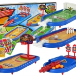 Tischspiel-Set 4-in-1 – Basketball, Fußball, Kegeln und Zielschießen