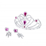 Krone für Prinzessin mit Ohrringen rosa