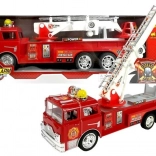 Rotes Feuerwehrfahrzeug mit ausziehbarer Leiter, Lichtern und Sounds