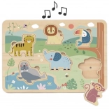 Tooky Toy Holz Interaktives Puzzle Tiere