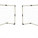 Set aus zwei Fußballtoren mit Spielstandtafel und Zubehör