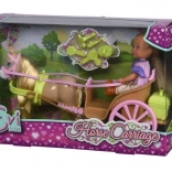 Puppe Evi Love in der Kutsche mit Pferd