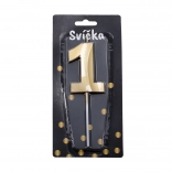 Party-Kerze Zahl 1 gold