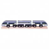 Schneller Eurostar E320 Zug mit Gleisen