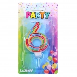 Party-Kerze Zahl 6 – Striche