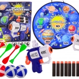 Weltraum-Schießspiel Space Adventure mit Zielscheibe, Pistolen und Schaumstoffpfeilen