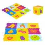 Kinderspielmatte aus Schaumstoff IPLAY - Obst- und Gemüse-Puzzle 9 Elemente 86x86cm