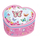 Spieluhr in Herzform mit Schmetterlingen