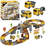 Woopie Konstruktionsset Rennstrecke XXL Elektrische Schiene – Baustelle, 174 Teile