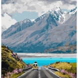 Malen nach Zahlen Bergweg 40x50 Leinwand + Farben + Pinsel