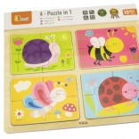 Holzpuzzle mit Tieren 4 in 1 von Vigo