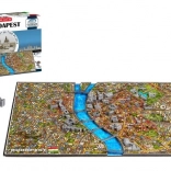 4D-Puzzle Budapest – historische Stadtkarte im Wandel der Zeit