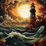 Puzzle ART PUZZLE Leuchtturm im Sturm 1500 Teile