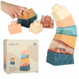 Montessori-Sensorikturm aus Bausteinen