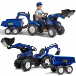 Falk Trettraktor New Holland mit Anhänger, blau, ab 3 Jahren