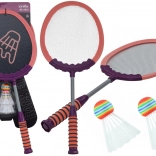 Set aus 2 Badmintonschlägern Schläger 2 Federbälle Badminton Pink