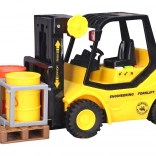 Gelb-schwarzer Gabelstapler mit Effekten