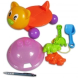 Ziehspielzeug Katze mit Zubehör für den Sand