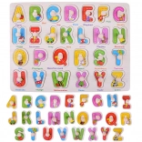Holzpuzzle Alphabet 2-in-1 mit englischen Wörtern